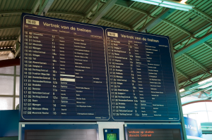 No risk of being 12 hours late for your train in Europe, where train times are shown on the 24-hour clock.